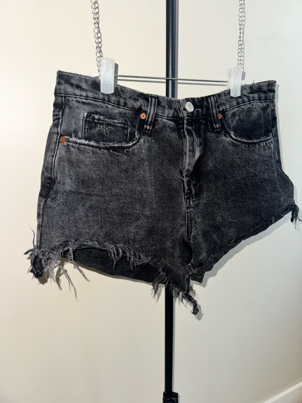 BLANKNYC Distressed Denim Shorts | Y2K Low Rise Black Cutoff Jean Shorts